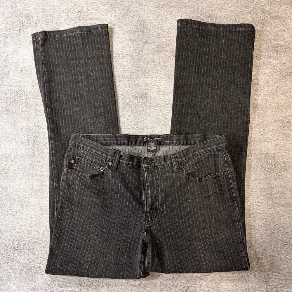 Vintage Pinstripe Polo Jeans Gray Bootcut Jeans